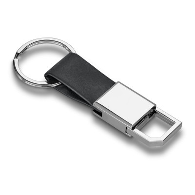 BOURCHIER. Metal and PU keyring with hook